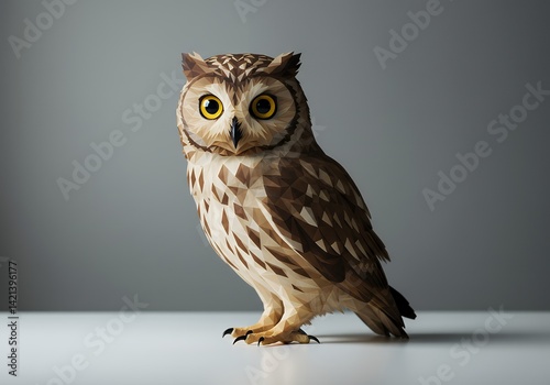 Wallpaper Mural Owl Standing Alert Low Polygon Style Geometric Design Torontodigital.ca