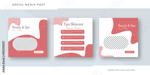 Beauty Spa Skincare product sale collection set social media post square web banner template 