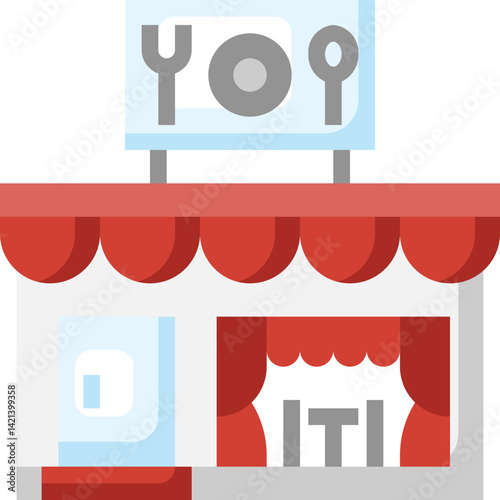 restaurant illustration on a white background     