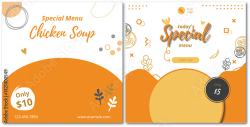 Eye-catching Chicken Soup and Special Menu Promotion for Food Industry