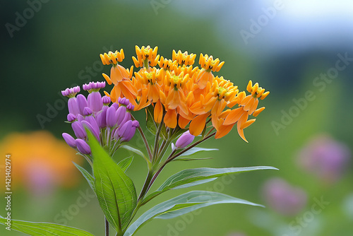orange butterfly milkweed feathery texture