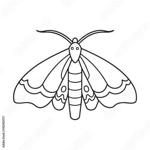 Minimalist Moth Light Black Line Full Body Art