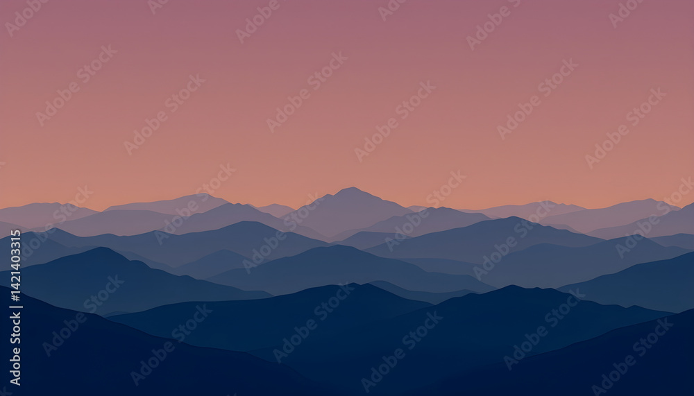 Fototapeta premium 고요한산실루엣배경