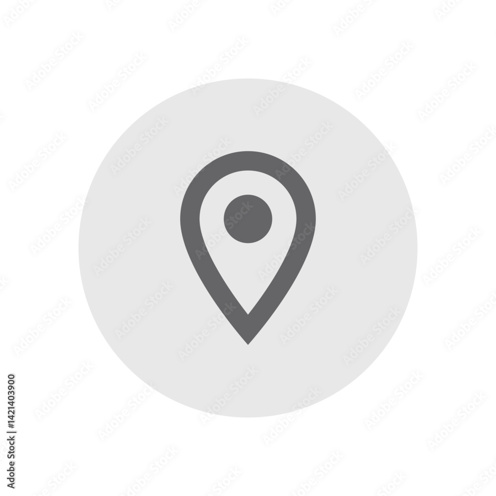 Location On Outlined Icon Location On Outlined Icon