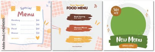 Charming Food Menu Layout Design with Special Offers and Tasty Dishes
