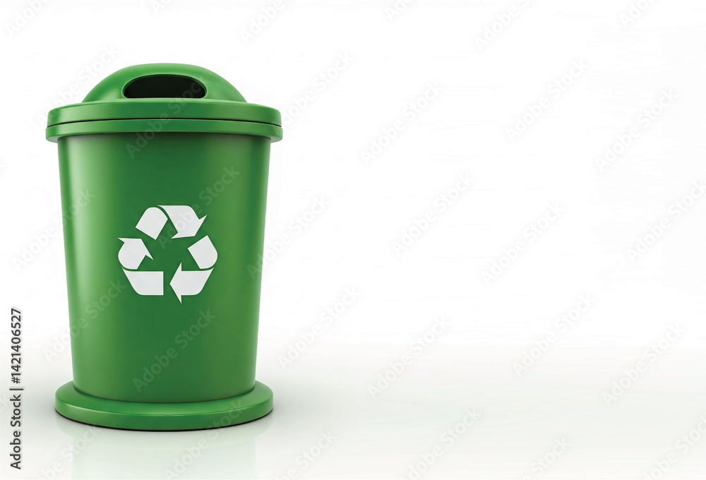 Green dustbin with recycle symbol. Trash recycle, disposal garbage waste and save environment concept image. Recycle, reuse and reduce for healthy environment. Green dustbin with recycle symbol. Trash recycle, disposal garbage waste and save environment concept image. Recycle, reuse and reduce for healthy environment.
