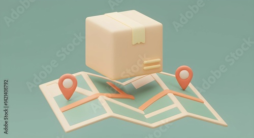 Tracking Package Delivery Location with Map and Pin Pointers in 3d