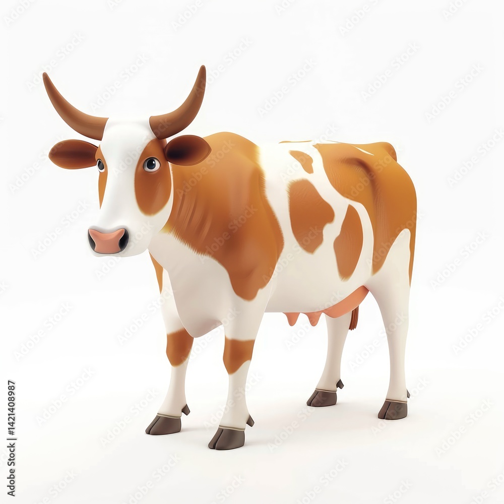 Cartoon cow illustration in profile view. Cartoon cow illustration in profile view.
