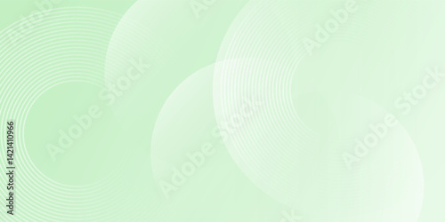 Minimalist soft Abstract Background in Gradient green and white Tones with Circles. Circle effect style geometric, abstract background. EPS 10