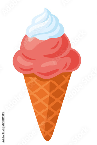 Eis Erdbeereis mit Sahne