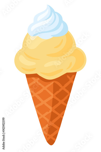 Eis Vanilleeis mit Sahne