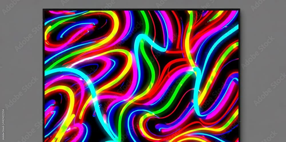 Mesmerizing Neon Abstraction. Generative AI Mesmerizing Neon Abstraction. Generative AI