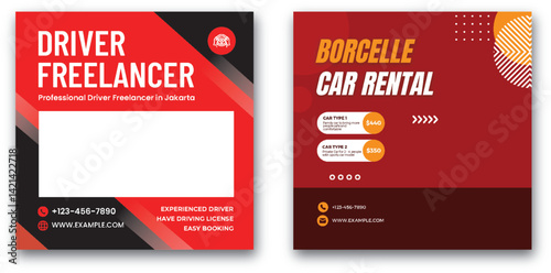 Professional Driver and Car Rental Service Ad for Modern Transportation