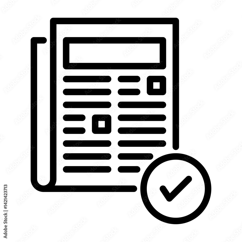 Fototapeta premium fact news outline icon. truth black line illustration.