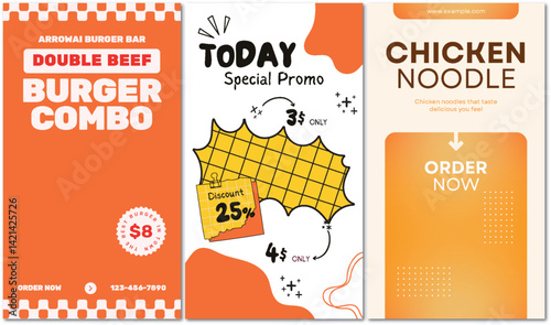 Enticing Food Deals: Burger Combo, Discount Promo, and Noodle Special