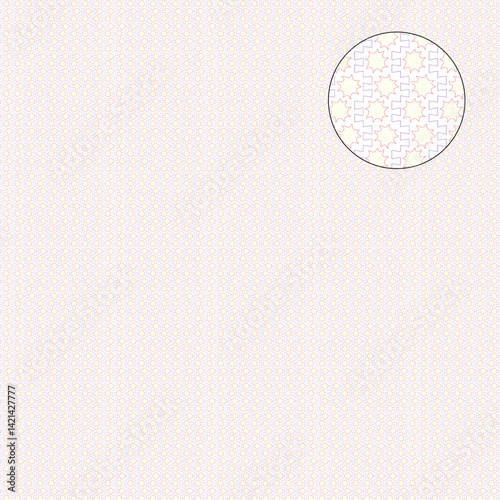 Decorative vector guilloche background grid with African pattern with 2 customizable colors