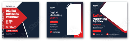 Engaging Digital Marketing Event Promotion: Webinar and Agency Ad Designs