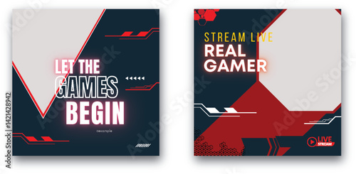 Dynamic Gaming Event Promo Templates Featuring Bold Typography and Futuristic Elements