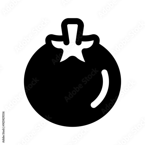 Tomato Glyph Icon. Single icon, glyph vector icon