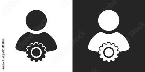 User settings, account management gear symbol icon vector design