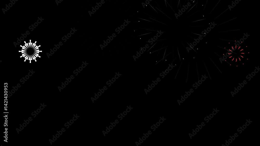 Animation of fireworks simple  element asset visual