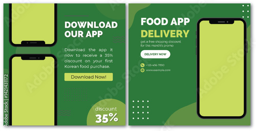 Food Delivery Mobile App Promotion with Discount Offer and Modern Design