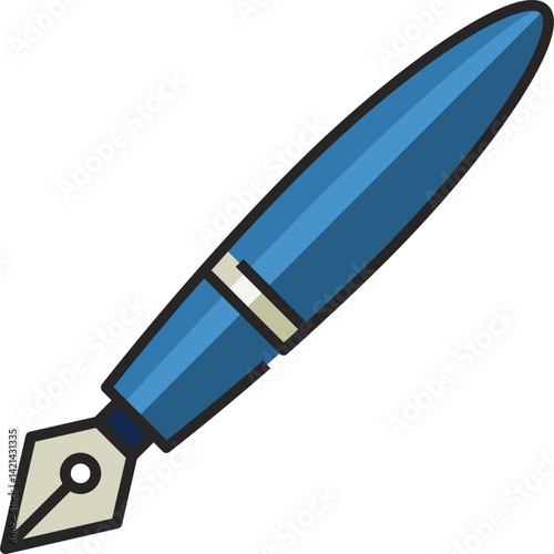 fountain pen illustration on a white background    