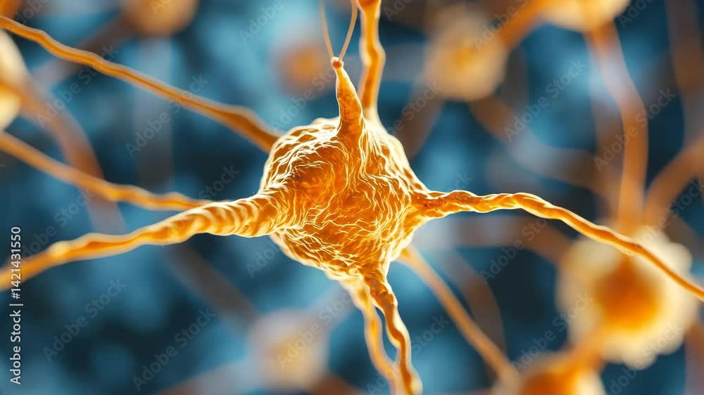 Neuron structure in digital health and artificial intelligence concept ...