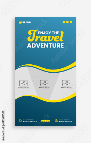Travelling Template for Instagram posts and stories, holiday package trip and travel advertisement.