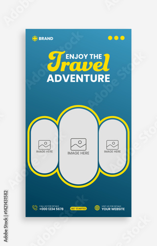 Travelling Template for Instagram posts and stories, holiday package trip and travel advertisement.
