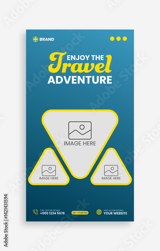 Travelling Template for Instagram posts and stories, holiday package trip and travel advertisement.
