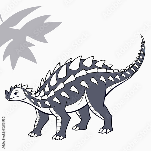  Ankylosaurus – Stylized Flat Vector Character