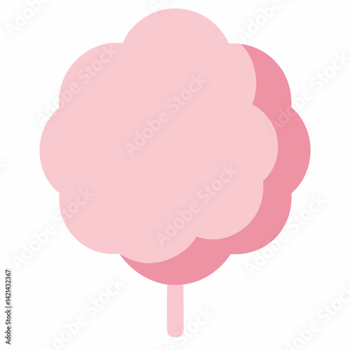 Pink cotton candy vector on white background.