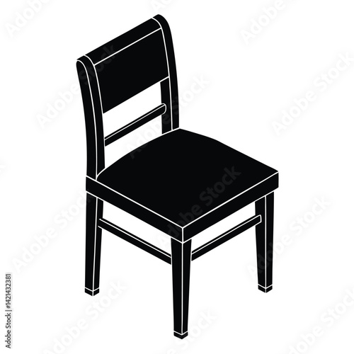 Wooden Chair Silhouette Vector – Classic Furniture and Seating Illustration
