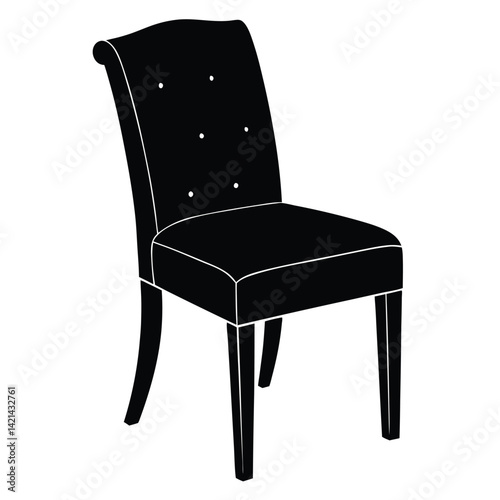Wooden Chair Silhouette Vector – Classic Furniture and Seating Illustration
