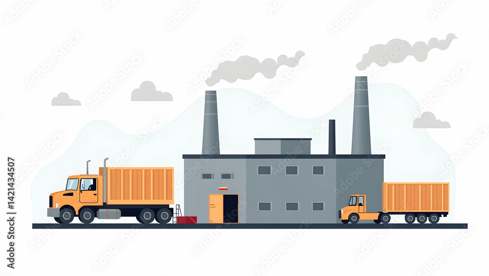 Fototapeta premium US Industrial Reshoring: A Cute Vector Guide to Domestic Production, Supply Chain Optimization, and Competitive Economic Strategies in Modern Business