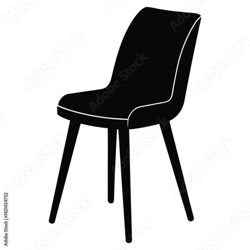 Wooden Chair Silhouette Vector – Classic Furniture and Seating Illustration
