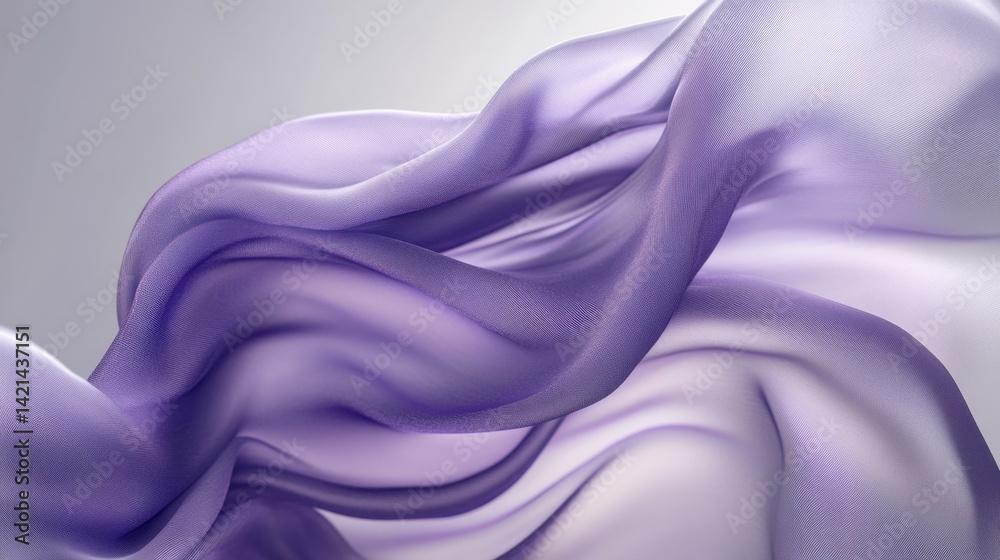 Obraz premium Flowing purple fabric in soft light