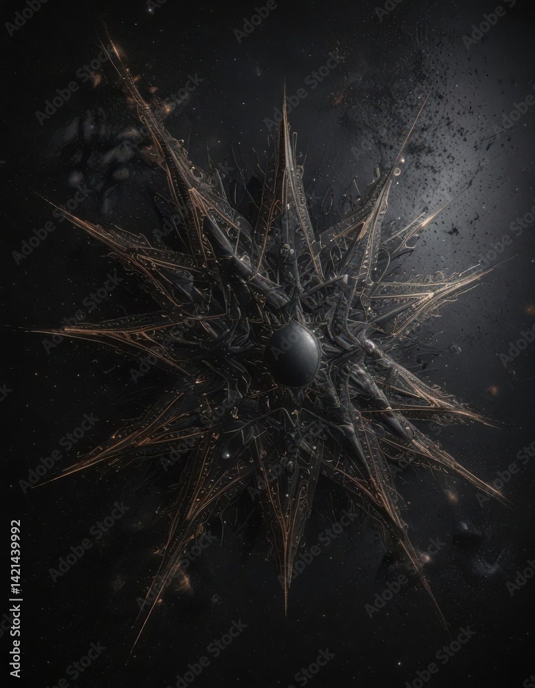 Obraz premium Intricate star patterns on a black canvas, cosmic dust , dark, Milky Way