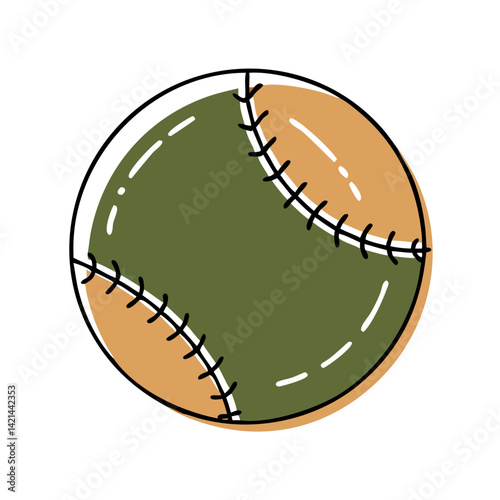 Softball icon in vibrant colors representing sports  