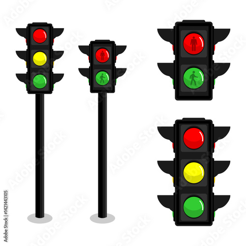 vector traffic light sign illustration