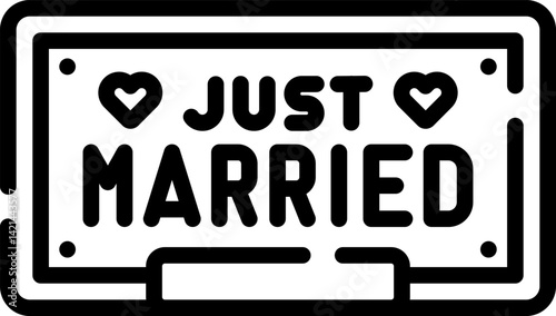 just married illustration on a white background    