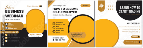 Online Business and Trading Webinars Announcement Marketing Materials