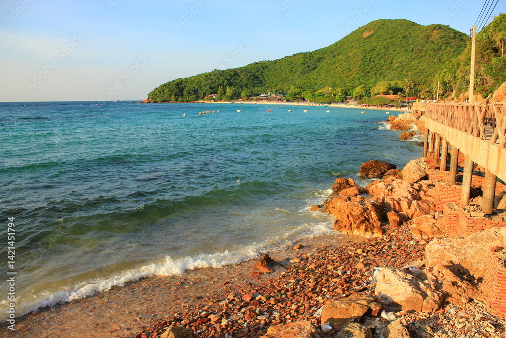 Sea view from the beach in eastern Thailand