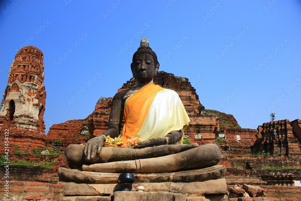 buddha statue in ayutthaya thailand