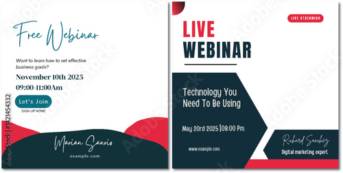 Promotional Design for Free Business Webinars in Modern Style Graphic