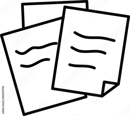 Stacked Paper Documents with Folded Corner