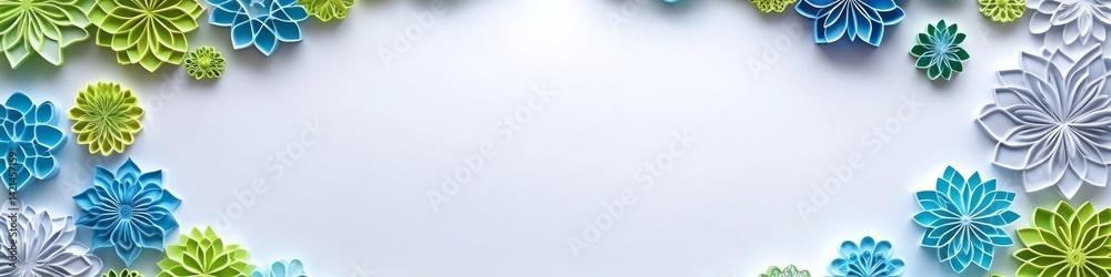 An arrangement of flowers with a center of white space An arrangement of flowers with a center of white space