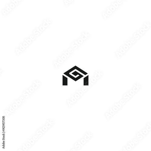 Letters MG House Mail Logo Design with White Background