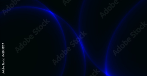 Electric Blue Curves on Dark Canvas: A Modern Digital Abstract Design with Subtle Gradient and Light Effects Creating an Atmospheric Visual for Contemporary Projects